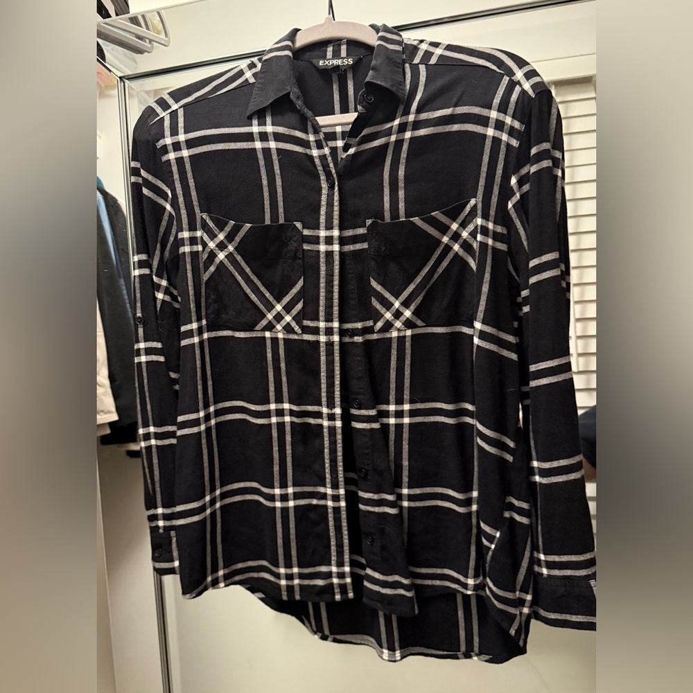 Express Black and white top